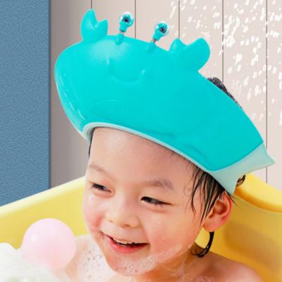 China Baby Shower Hat Silicone Shampoo Bath Hat Sun Visor Adjustable Stocked Hat Protect Eye Ear for sale