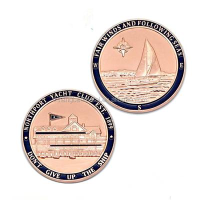 China Europe & USA Enamel Coin Navy Metal Coin Honor Metal Zinc Alloy Brass Coin for sale