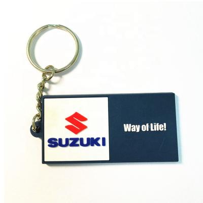 China Eco-friendly Free Promotional Custom Soft Rubber Key Chain Suzuki Key Chains Soft PVC 2D Logo Key Chains Ring Holder Cheap for sale