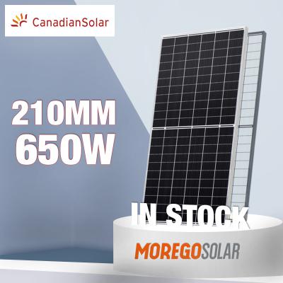 China Canadian Solar Panel 665W 650W 645W 640W 635W Perc Solar Power System Moregosolar Double Bifacial Monocrystalline Glass PV Solar Panel Price for sale