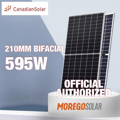 China Canadian Solar Panel 570w 575w 580w 585w 590w 595w 600W Half Cell Bifacial Mono Solar Power System Glass Solar Module for sale