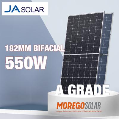 China Mono Solar Panel 530W 535W 540W 545W 550W Solar Power System JA Dual Bifacial Half Cell Glass PV Module For Home 10kw Solar System for sale