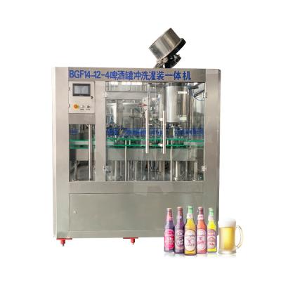 China Food Beer Automatic Bottle Filling Machine Beer Capping Filling Machine For Glass/Plastic Bottle for sale