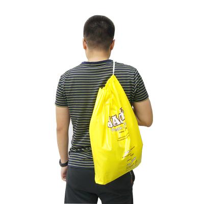 China Factory wholesale cheap polyester backpack drawstring sport safety polyester custom drawstring bags with logo for sale