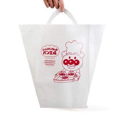 China Recyclable Soft Loop Handle Plastic Clothing Tote Shopping Bag With Custom Logo Desgn for sale