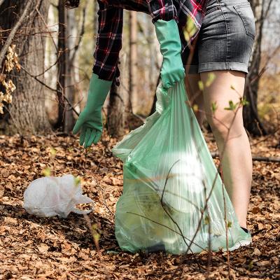 China Puncture proof/biodegradable tear proof sealing waste biodegradable trash bag eco de cmiseta de tipo bolsas asa cornstarch 100% PLA /strong strength PLA with drawstring for sale