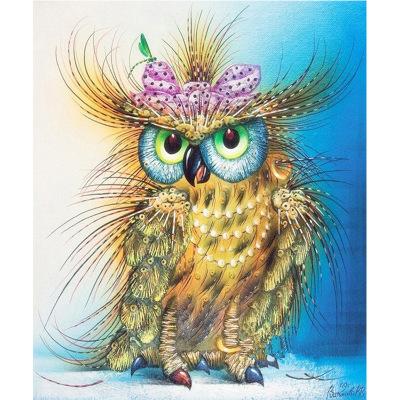 China Point of Sale Handmade Crystal Painting Cross Kits Modern Hot Special Shape Diamond Painting Tassels Owl Wall Decoration DIY for sale