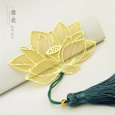 China Custom Europe Lotus Design Metal Bookmark For Gifts , Souvenir for sale