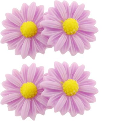 China Good Quality Factory New Wholesale Hot Sale Eco-friendly Button Resin Cabochon Flatback Plastic Flower for sale