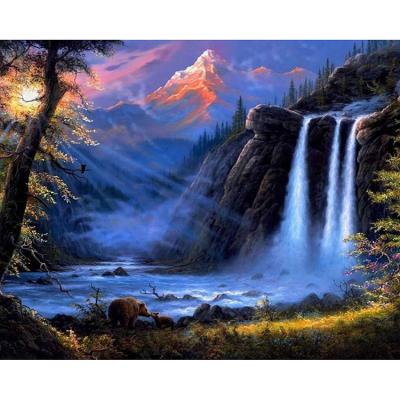 China eco-friendly wholesale custom made landscape diamond painting kit canvas 5d diamond painting wall poster for sale