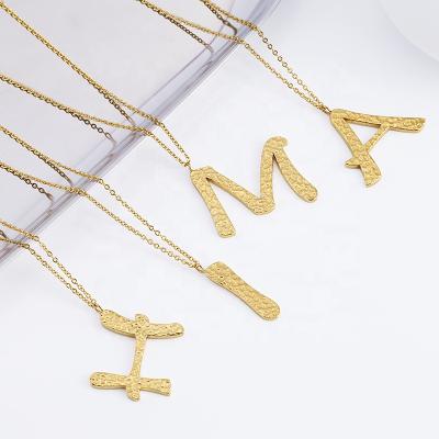 China Fashion CLASSIC Wholesale Stainless Steel 18K Gold Plated A-Z Alphabet Initial Necklaces Jewelry for sale