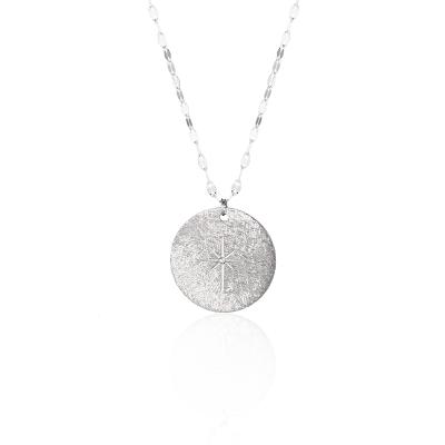 China New Designer CLASSIQUE 2021 Hammered Coin Charms Simple Silver Pendant 925 Sterling Stainless Steel Jewelry Exquisite Beadwork Chain for sale