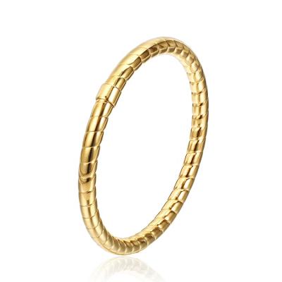 China 2020 Latest CLASSIC Designs 18K Gold Plated Jewelry Hollow Tube Twisted Wire Bangles Bracelets for sale