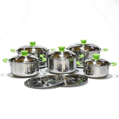 China Sustainable hot sale polishing stainless steel non stick kitchen pots and pans cookware set cooking pot set for sale