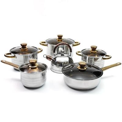 China Factory Sustainable Kitchen Cooking 5 Piece Soup Stock Pot Set Non Stick Stainless Steel Cookware Set for sale