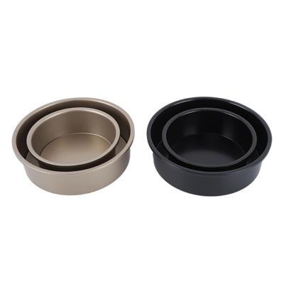 China Viable Fabricate Non Stick Carbon Steel False Bottom Round Cake Pan Dish Detachable Baking Pan for sale