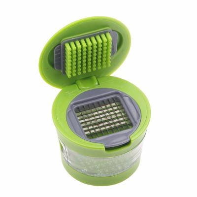 China Viable Hot Sale ABS Stainless Steel Cube Chopper Slicer Garlic Crusher Manual Easy Use Garlic Press for sale