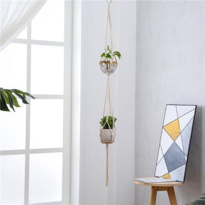 China Environmental friendly handmade macrame plant hanger flower pot hanger, garden pot tray for plant garden decoration for sale