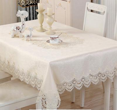 China Disposable European Style Lace Embroidered Jacquard Tablecloth for sale