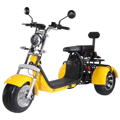 China COC/EEC Three wheel bicycle with 2 seat 3 wheel electric scooter citycoco x7 3 wheel motorcycle scooter with removable battery 12inches for sale