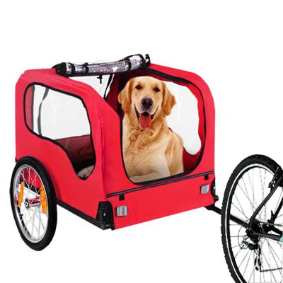 China Viable Cheap 2 Seat Pet Bike Trailer With Seat Cover Waterproof Foldable Dog Strollers for sale