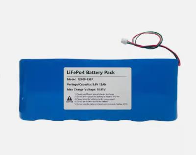 China 9.6V 12Ah Rechargeable Cylindrical 32700 Lifepo4 Battery Pack For Solar Alarm System for sale