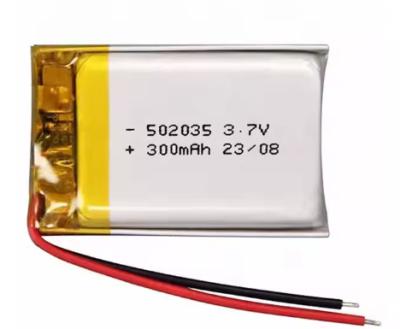 China 502035 3.7 V Lipo Batería de 300 mAh Bolsa de Litio Recargable Personalizada Bolsa de Célula en venta