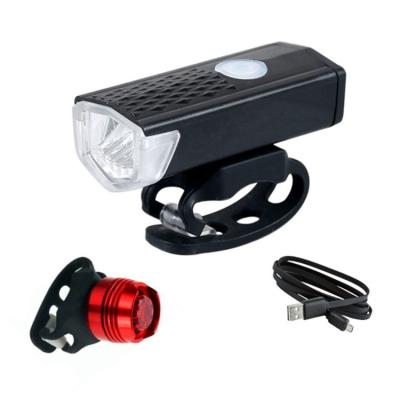 China Fashionable USB rechargeable lamp waterproof factory price bicycle highlight decoration bicycle headlight taillight set for sale