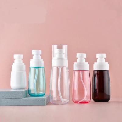 China High Quality Cosmetic Cosmetic High Quality Brown Pink Transparent PETG Bottle With White Lotion Spray Pump for sale