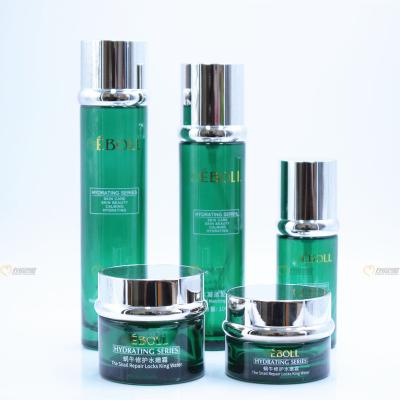 China Glass Bottle Set Spray Bottles 120ml 100ml Cosmetic Green Serum Glass Bottle 40ml for sale