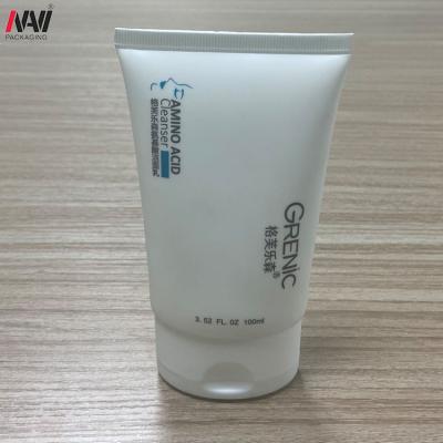 China BEAUTY Shinny Custom 50ml 100ml Cosmetic Facial Cleanser Hand Squeeze Cream Plastic White Soft Empty Plastic Packaging Cosmetic Tube for sale