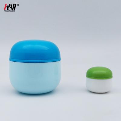 China Cosmetic Refillable Makeup Face Cream Jar 8g 60g White Round Shape PP Plastic Jars With Dome Lid for sale