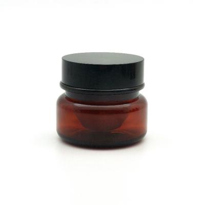 China Natural Amber Plastic Cream Jar Cosmetic Jars Pamper Cosmetic Jar 30g 50g for sale