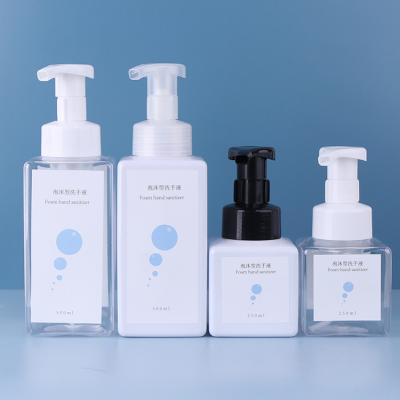 China Cosmetic Plastic Foaming Pump Bottle 250ml 500ml Square Foaming Soap Bottle for sale