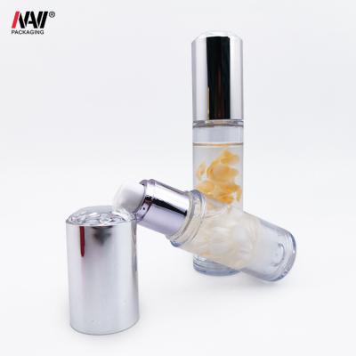 China Cosmetic AS Plastic Fine Mist Spray Bottle Transparent Cosmetic Plastic Bottle 35ml 50ml Vacuum Bottle for sale