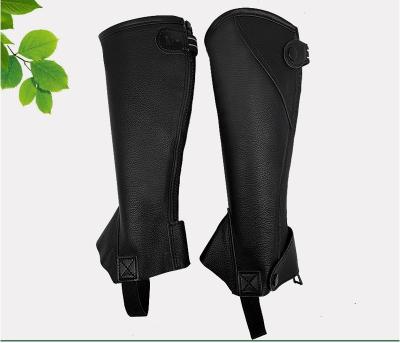 China Synthetic Chaps In Stock New Unisex Children / Adult Equestrian Premium Leather Half Cowhide Leather Chaps for sale