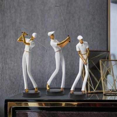 China Global Golfer Current Simple Figures Style Living Room Home Study Golfer Ornaments Decor Illustration Desktop Sculpture for sale