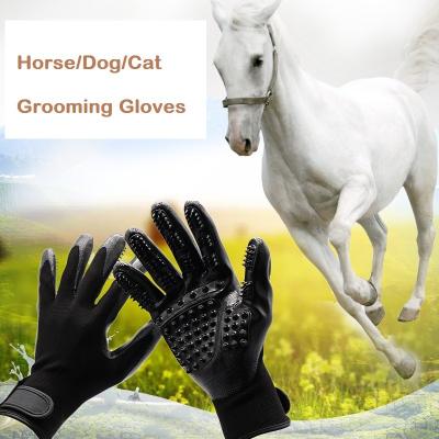 China In Horse Large Size Daily Pet Hair Remover Gloves Running Grooming Gloves For Gentle Deshedding Bathing Massaging Horses Cats Dogs H219 for sale