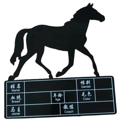 China Stable Nameplate in Running Horse Stable Nameplate License Plate Name Tag Identity Card.ID Card for Horse Stable for sale