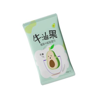 China Custom Comfortable Soft Avocado Facial Beauty Treatment Logo Wet Refreshments Cleansing Face Cloths for sale