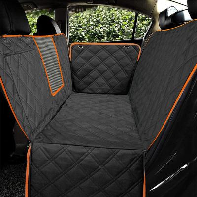 China Removable Car Back Seat Mat With Zipper And Pocket Protector Mesh Pet Carrier Hammock Safety View Cover Travel Dog Car Seat Cover for sale