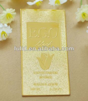 China Gold Etching Waterproof Custom Perfume Labels Design for sale