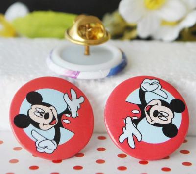 China Custom Japan Round Plastic Tin Button Badge With Printed Logo for sale