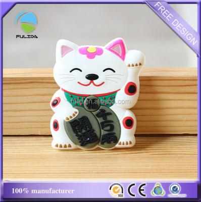 China Maneki Neko Lucky Cat Rubber Sticker Note Pad Fridge Decorative Magnet for sale