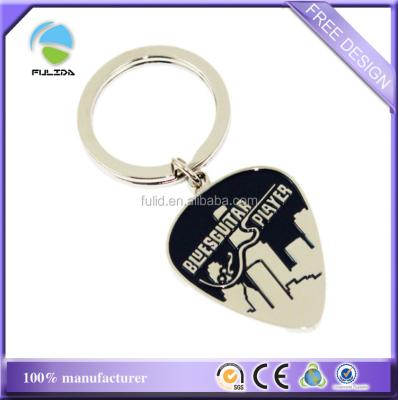 China Custom Metal Plectrum Guitar Metal Key Rings Shaped Key Chain Pick for sale