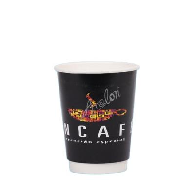 China Black Kaffee Paper Cups Disposable Pappbecher Double Wall for sale