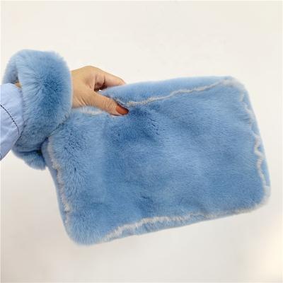 China Fashion Lovely Lady Handbag Eco-friendly Material Eco-friendly Material Lady Handbag Rex Rabbit Fur Wrist Bag for sale