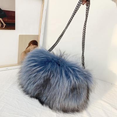 China Newest Eco-friendly Material Single Hand Warmer Eco-friendly Ladies Bag Newest Single Leather Custom Size Latest Newest Fashionable Fasion Newest Fox Fur Desgin for sale