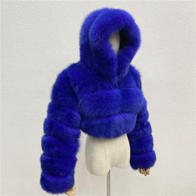 China Plus Size Plus Size 2021 New Winter Jacket Fox Fur Coat Oversized Hooded Ladies Warm Real Fur Coat For Women for sale