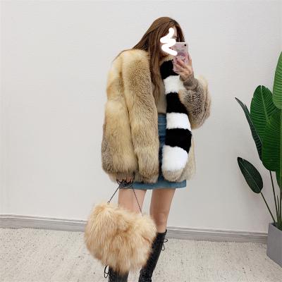 China Wholesale Women Anti-wrinkle Real Fur Coat Jacket Colorful Collars Real Fur Coated Anti-wrinkle designer coated fur coat for sale